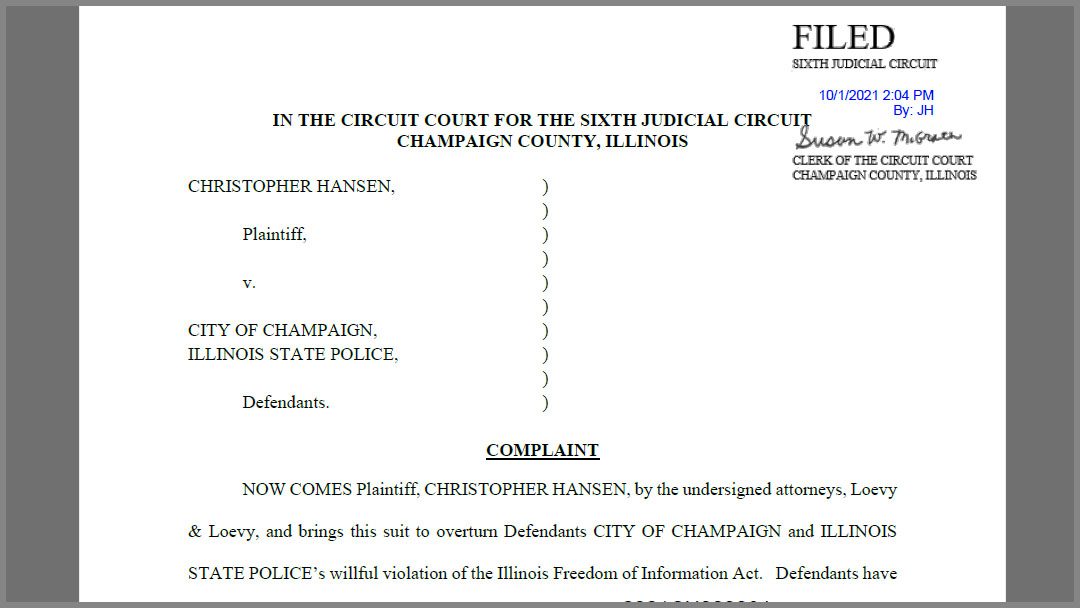 Illinois State Police, City of Champaign Sued Over Denial of Fatal Shooting Records