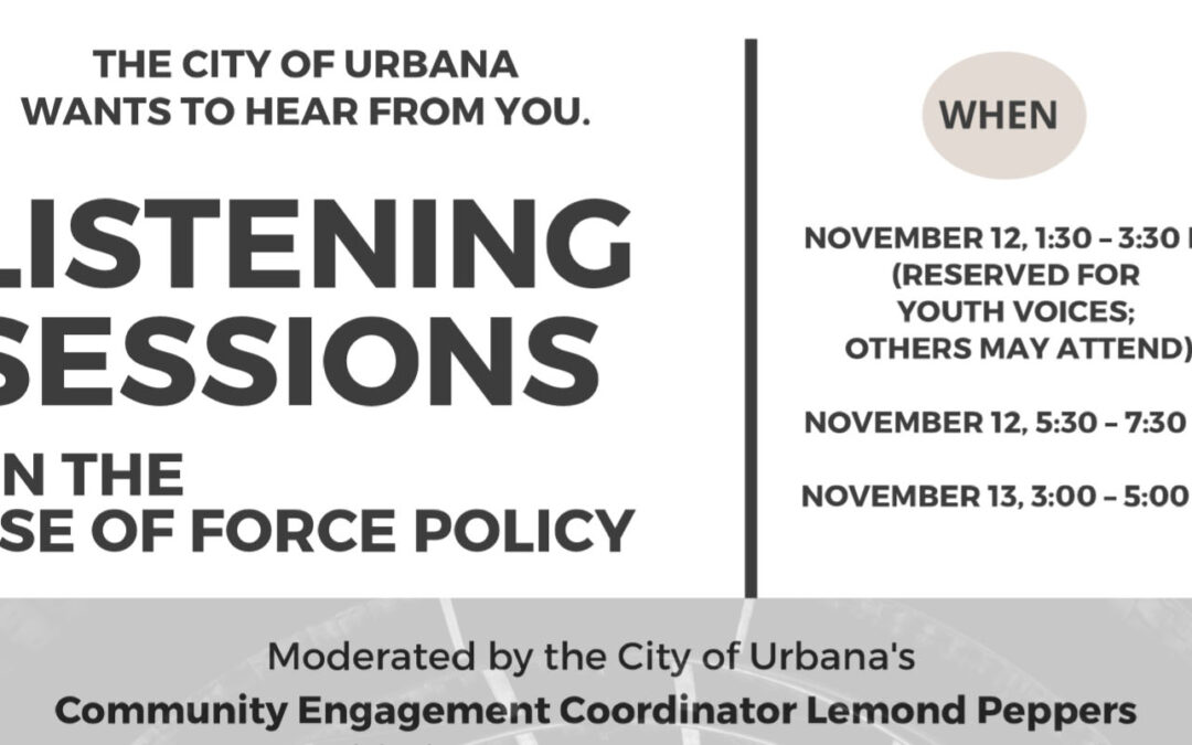 Urbana Announces Police Use of Force Listening Sessions